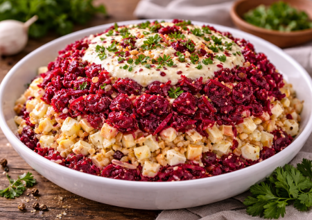 Домашние дерутся за этот салат, а он из бюджетной свёклы: на второй день становится ещё вкуснее