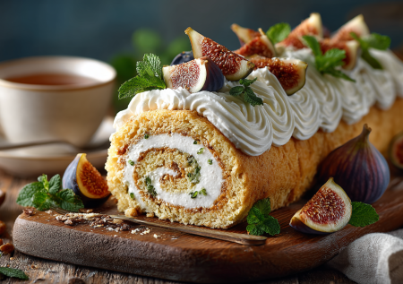 Эклер в виде рулета для ленивых хозяек: эффектный десерт с инжиром и нежным кремом, который легко приготовить дома