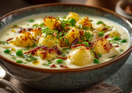 Беру банку горошка и готовлю сливочный суп: для сытных и ароматных обедов