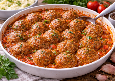 Мясные тефтельки в овощном соусе: вместо гуляша и котлет — сочные, нежные и простые