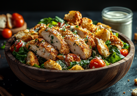 Цезарь по-домашнему: простой салат к ужину из пекинской капусты, курицы и с чесночным соусом