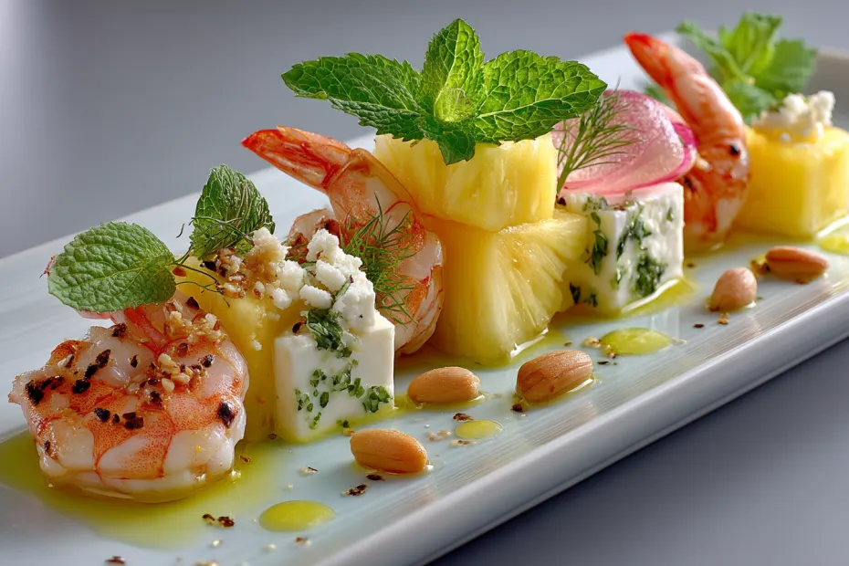 Экспресс-салат с креветками, авокадо и маринованным имбирем