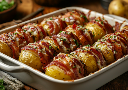 Когда надоедают котлеты и курица, в ход идет этот рецепт: всего-то нужно отварить картошку и купить пачку бекона