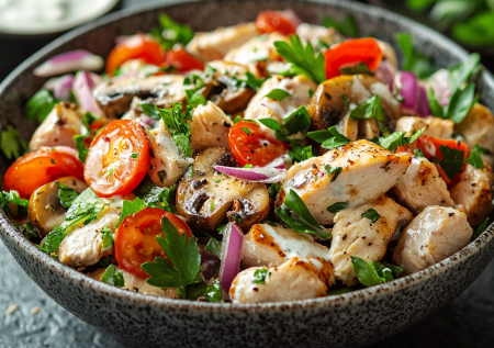 Сытный перекус, но калорий минимум — готовлю такой салат с необычным мясом: мой топ для ночного «дожора»