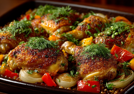 Ужин из стакана гречки и лотка курицы: целый противень — элементарный рецепт