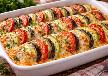 Переходим к весне на легкие ужины: ПП рататуй с куриной грудкой и овощами — некалорийный, сочный и очень вкусный