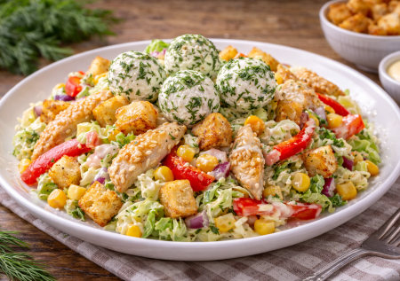 Новый король застолий — салат «Ревнивец» с сырными шариками — эффектно, сытно и очень вкусно