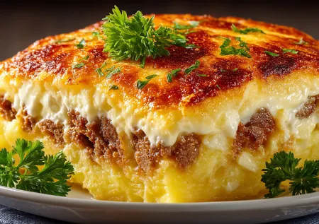 Нежно и просто: картофельная запеканка с мясом — быстрый и вкусный ужин!