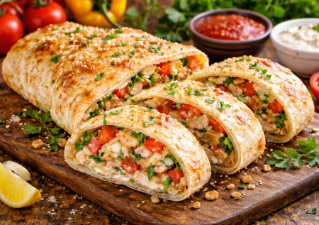 Лучший рецепт для выходных: фаршированный лаваш — сытно, быстро и очень вкусно