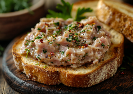 С этой намазкой хлеб исчезает сам. Вкуснейшая паста из сала и пары головок чеснока