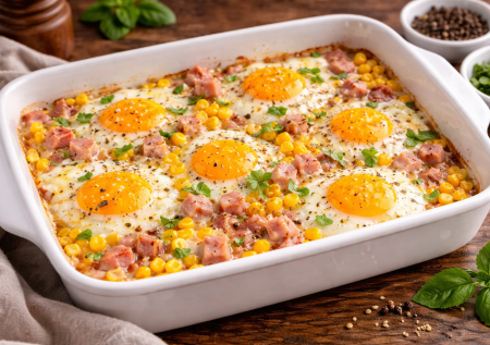 Смешиваю и — в духовку: яичница за 10 минут с классной начинкой — самый простой и сочный вариант без жарки