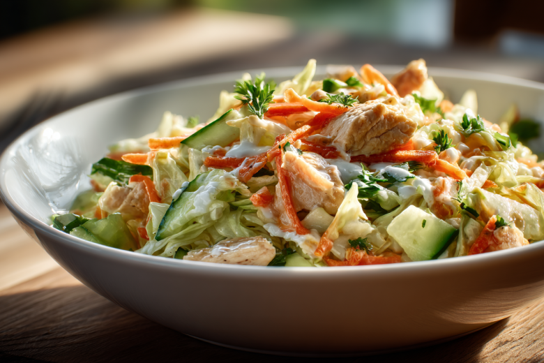 Хрустящий салат: пекинская капуста и курица в главной роли