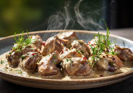 Нежные сердечки в сметане: готовим быстро и вкусно