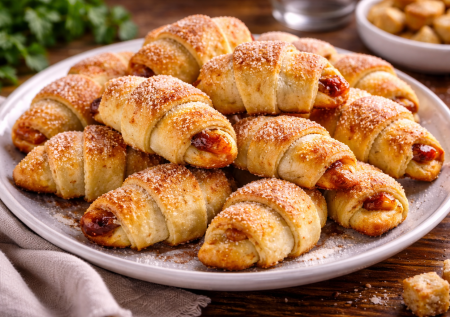 Едят и не могут остановиться: семья облюбовала творожные рогалики — простой рецепт из пачки творога и масла