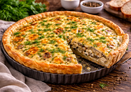 Пеку пирог каждые выходные: пачка теста, курица и грибы — такая вкуснота получается, не оторваться