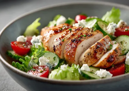 Идеальный салат из куриной грудки за 15 минут