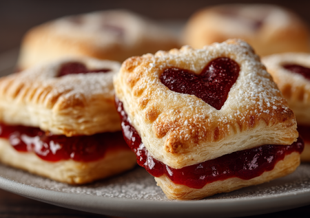Элементарный рецепт слоек на День влюбленных и не только: понадобятся только пачка теста и джем