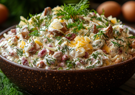 Салат на каждый день, который легко заменит ужин за счет своей сытности: из курицы и красной фасоли