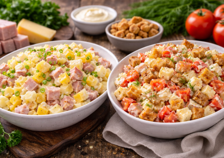 Два салата-пятиминутки с крутым вкусом: в них всего по 4 ингредиента