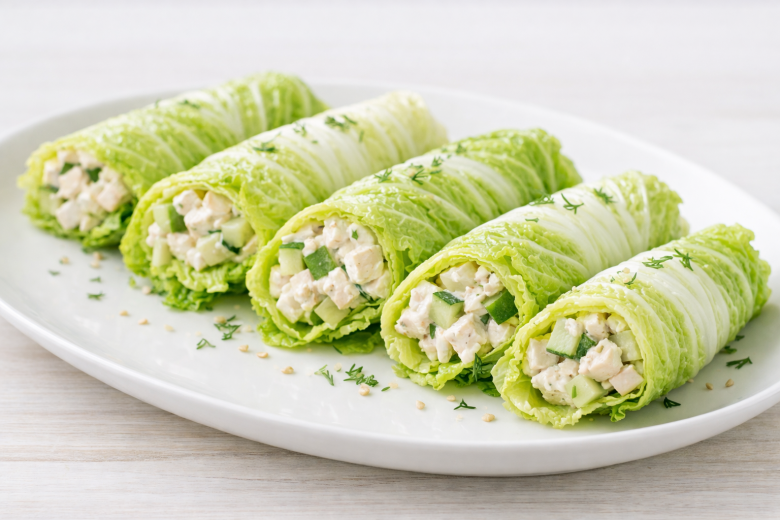 Готовим за 15 минут: изящная закуска из цельных листьев пекинской капусты