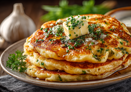 Делаю жидкое тесто за 3 минуты и жарю чесночные лепешки: на завтрак, вприкуску к супам — на все годятся