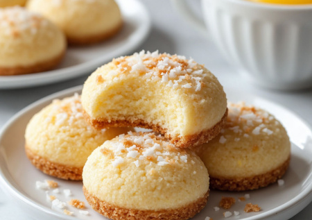 Творог, кокосовая стружка и яйцо — смешиваю ложкой. Рассыпчатые «кокосовые цветочки»: хрустят и тают одновременно