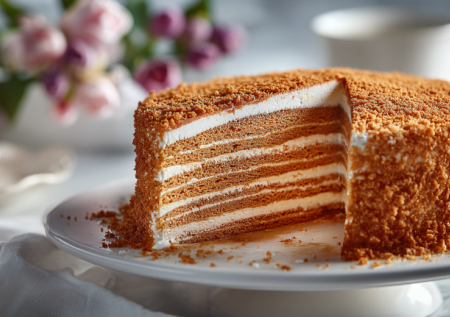 Сметана, мед и ложка соды — замешиваю медовик. Торт «Как у бабушки»: пропитка за ночь, а нежность — на всю неделю