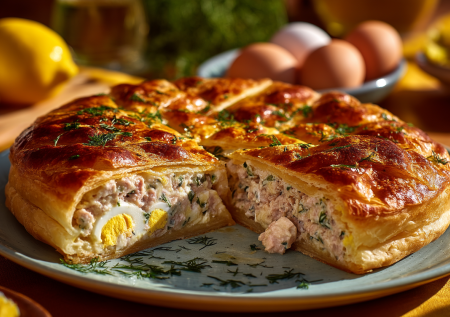 Три ложки муки на весь пирог — много начинки, мало теста: домашняя вкуснятина с баночкой тунца