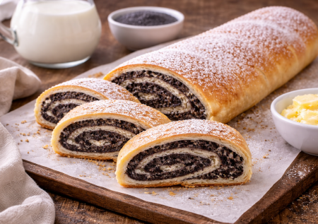 Беру пачку мака и слоеное тесто: такой вкусный рулет получается — на него уходит всего 20 минут