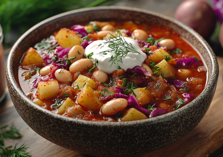 Ни грамма мяса, а такой вкусный борщ: шинкую овощи, открываю банку фасоли и выходит постный обед