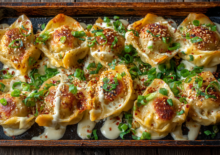 Пельмени не варю, а запекаю: с яичной корочкой и кунжутом. Плюс сливочно-крабовый соус — вкуснее беляшей! Ужин за 30 минут