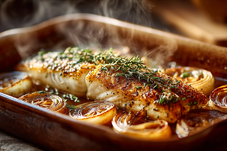 Судак в духовке на луковой подушке — блюдо, от которого просыпается аппетит