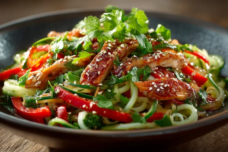 Остро-сладкий салат с копченой курицей: быстрый ужин с азиатским характером