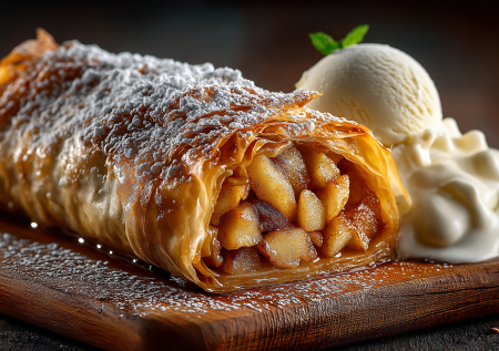 Ленивый яблочный штрудель из лаваша: хрустящий, с корицей, без возни с тестом. Постный десерт за 20 минут. Аромат как из пекарни