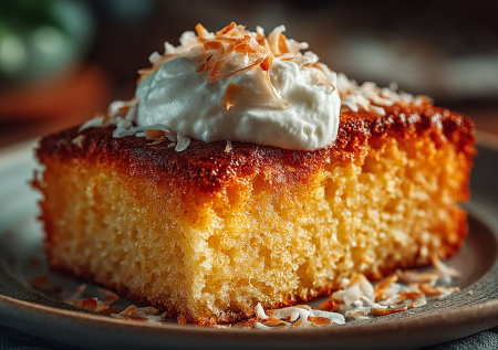 Манник на кефире с яблоком за полчаса