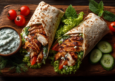 Вкусная шаурма может быть легкой: рецепт с индейкой, свежими овощами и соусом на сметане. Всего 94 ккал