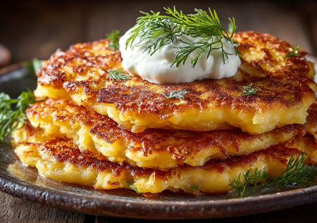 Картофельные деруны: ни грамма муки, только картошка, лук и яйцо. Выходят кружевные, с пузырьками