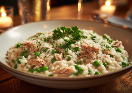 Нежнее, чем свидание: ленивое ризотто с тунцом и горошком за 20 минут