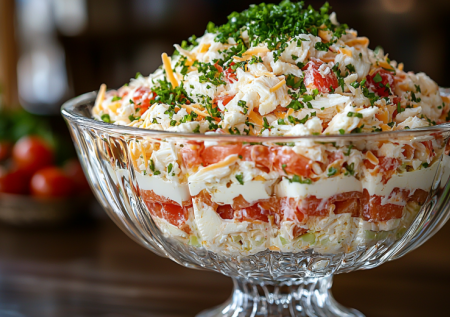 Мой коронный салат для женских посиделок. «Принцесса» — лёгкая, воздушная, без грамма тяжести. Идеально под бокал белого!