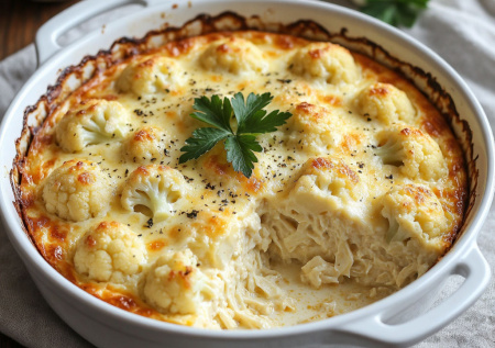 Запеканка «Монастырская»: цветная капуста, сыр, яйцо — и ни грамма муки. Лёгкая, нежная, а сырная корочка хрустит