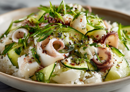 Салат «Кальмаровый дар»: легкий, белковый, идеальный для ужина или полезного перекуса. Следим за фигурой вкусно!