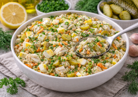 Салат с минтаем: готовьте тазик — невероятная вкуснота из простых продуктов. Исчезает первым со стола