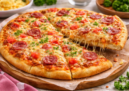 Выручает всегда: заливная пицца на майонезе без дрожжей — быстрее не бывает