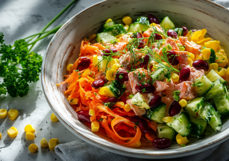 Салат за 5 минут — идеальная выручалочка для будней и праздников: просто, быстро и очень вкусно