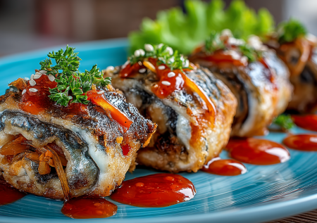 Всей семьей подсели на скумбрию по этому рецепту: всего-то нужно сделать зажарку и запечь рулетики