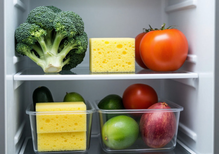 В контейнер с овощами положила губку для мытья посуды — не нарадуюсь своей гениальности: умный лайфхак