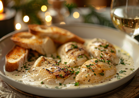 Ужин при свечах без хлопот: нежная курица в сливках