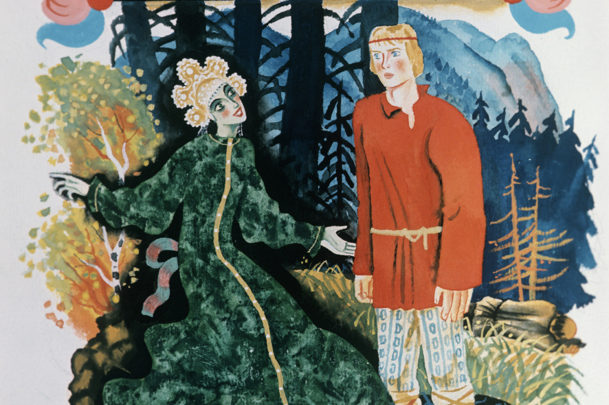 Репродукция иллюстрации к сказу Павла Бажова «Медной горы хозяйка»