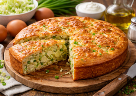 Заливной пирог с пекинской капустой и яйцами на кефире — нежный, воздушный и готовится за считанные минуты