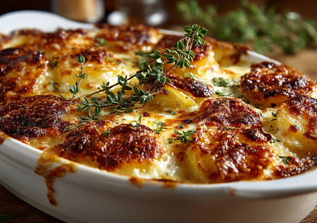 Картофель, который превращается в деликатес. Гратен с чесноком и мускатным орехом. Томлю в сливках — нежно и изысканно